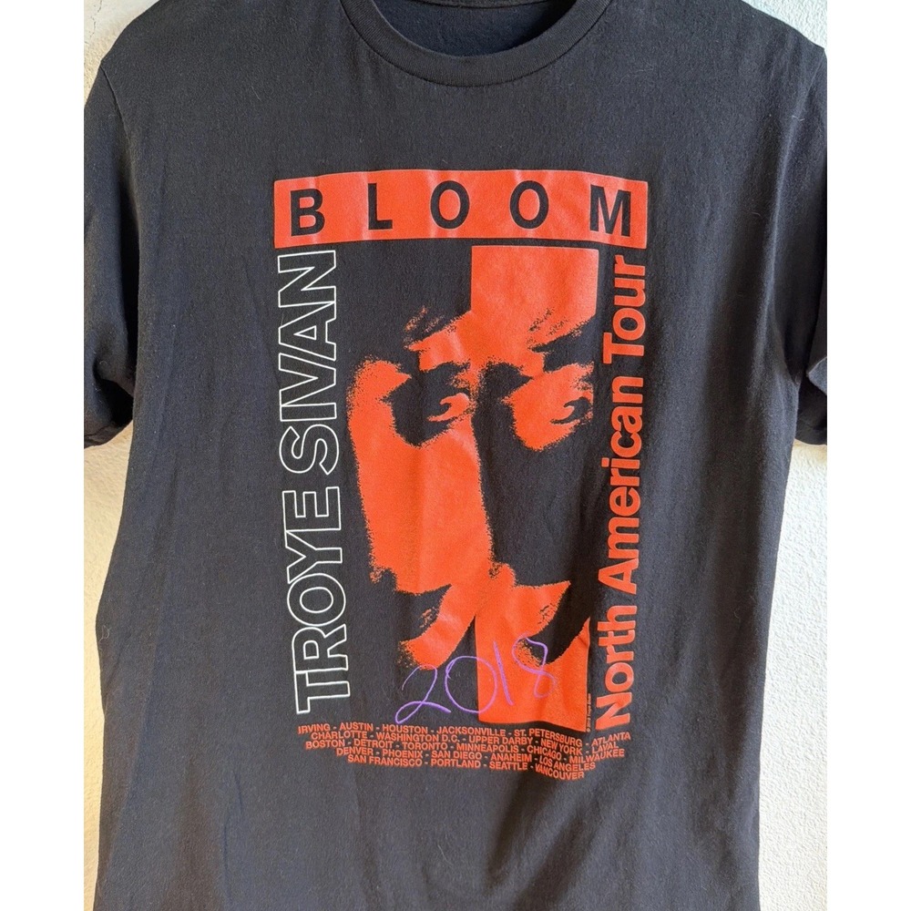 Troye Sivan Bloom Tour Shirt Men's M Black 2018 North American Concert Merch
